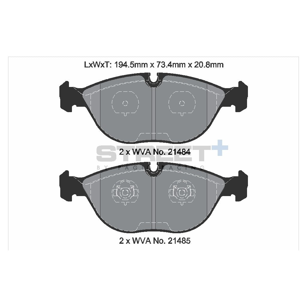 PAGID T8156SP2001 Front Brake Pads for STREET+ for MERCEDES-BENZ S-Class (W220) / BENTLEY Continental / VW GOLF IV Photo-1 