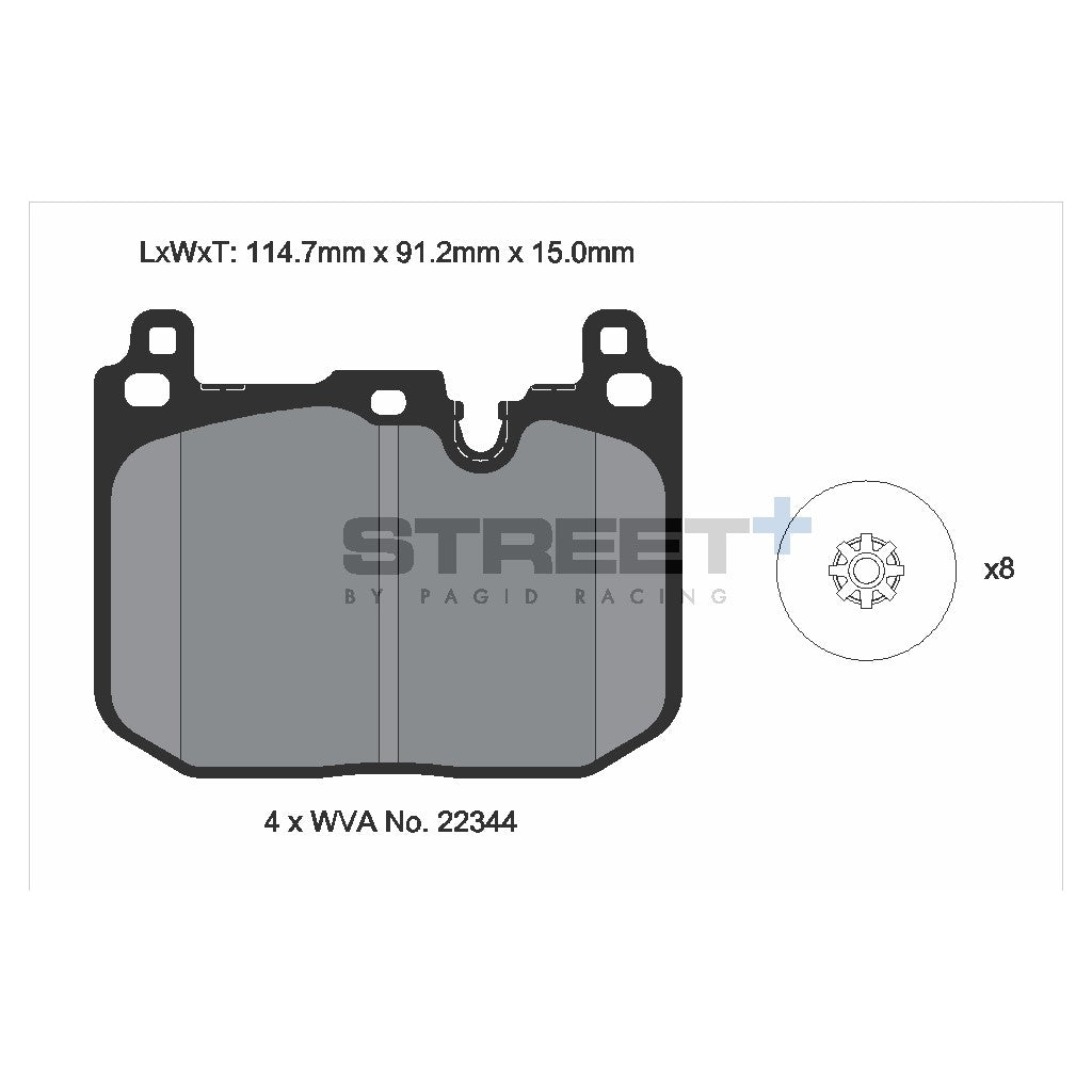 PAGID T8162SP2001 Front brake pads STREET+ for MINI (F5x) / MINI Countryman (F60) Photo-1 