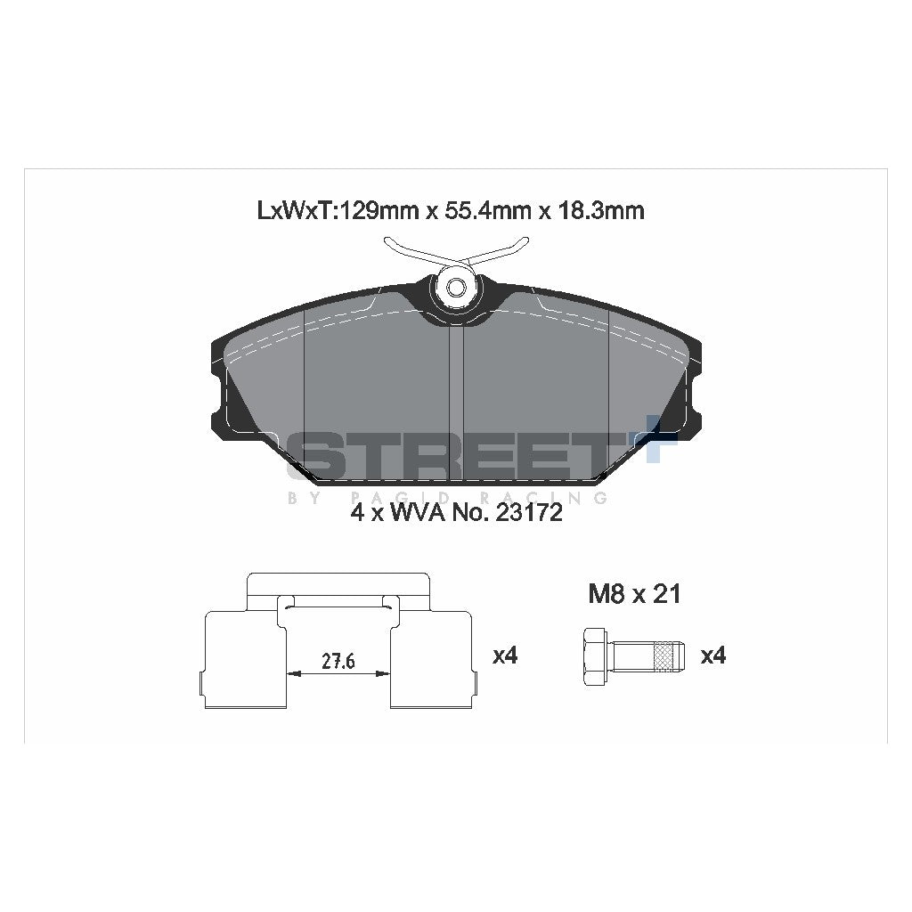 PAGID T8165SP2001 Front Brake Pads STREET+ for RENAULT Megane I / Laguna I / Scenic I MPV Photo-1 