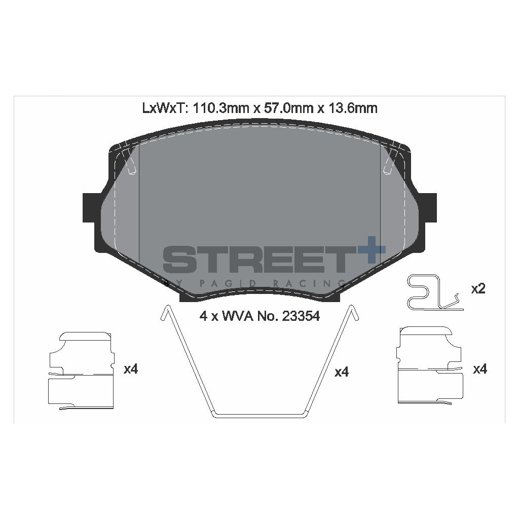 PAGID T8171SP2001 Front Brake Pads for STREET+ for MAZDA MX-5 I-II / EUNOS Roadster II (NB) Photo-1 