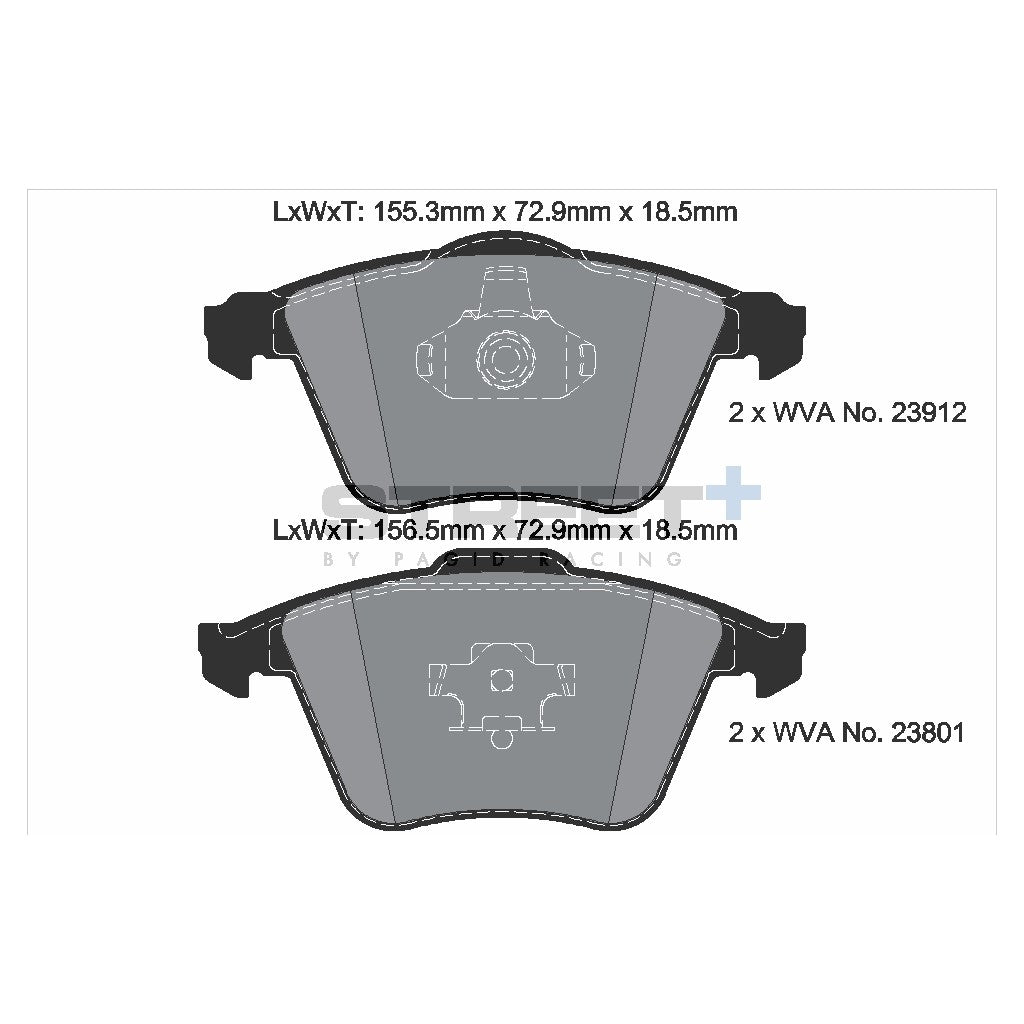 PAGID T8180SP2001 Front Brake Pads for STREET+ for MAZDA 3 (BL / BK) / VOLVO S40 / SAAB 9-3 Photo-1 