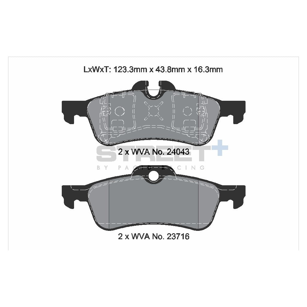 PAGID T8184SP2001 Rear Brake Pads STREET+ for MINI (R50/R53/R56) Photo-1 