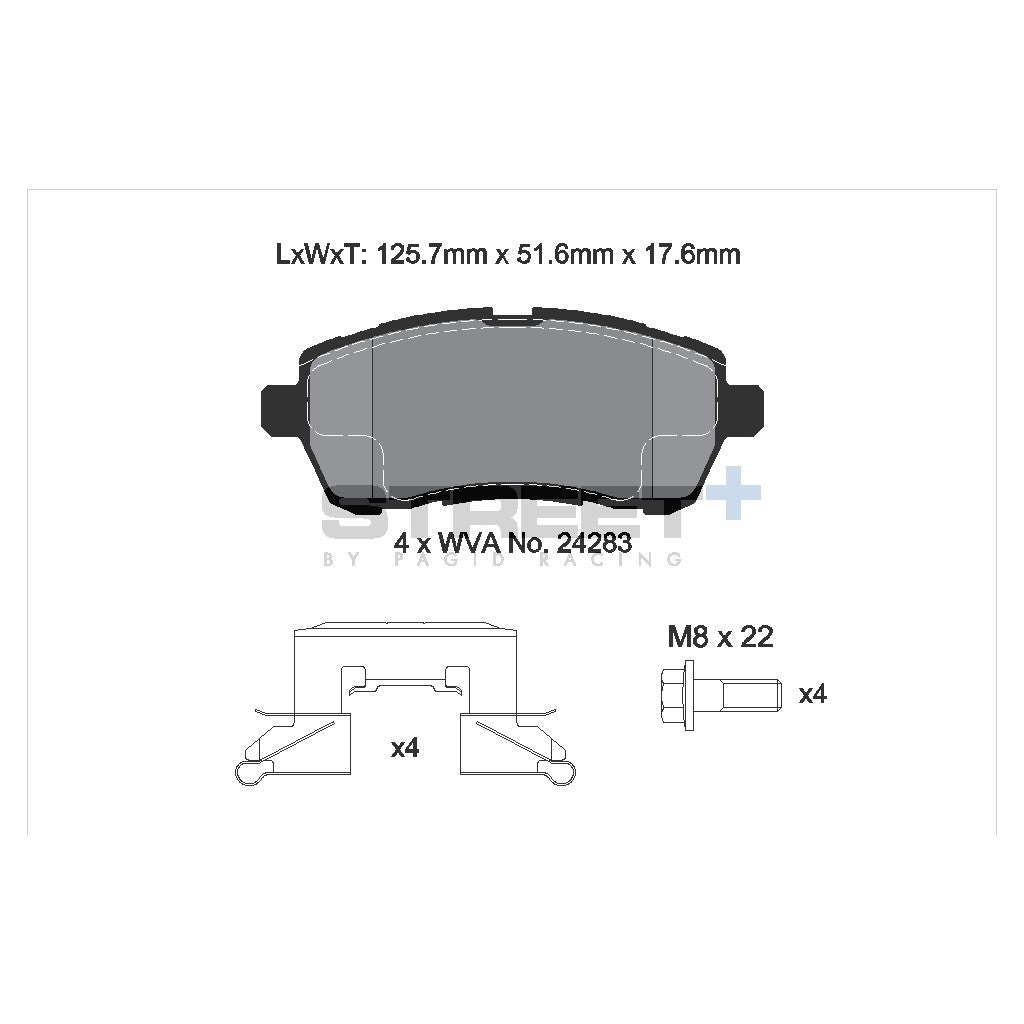 PAGID T8187SP2001 Front Brake Pads STREET+ for FORD Fiesta VI Photo-1 