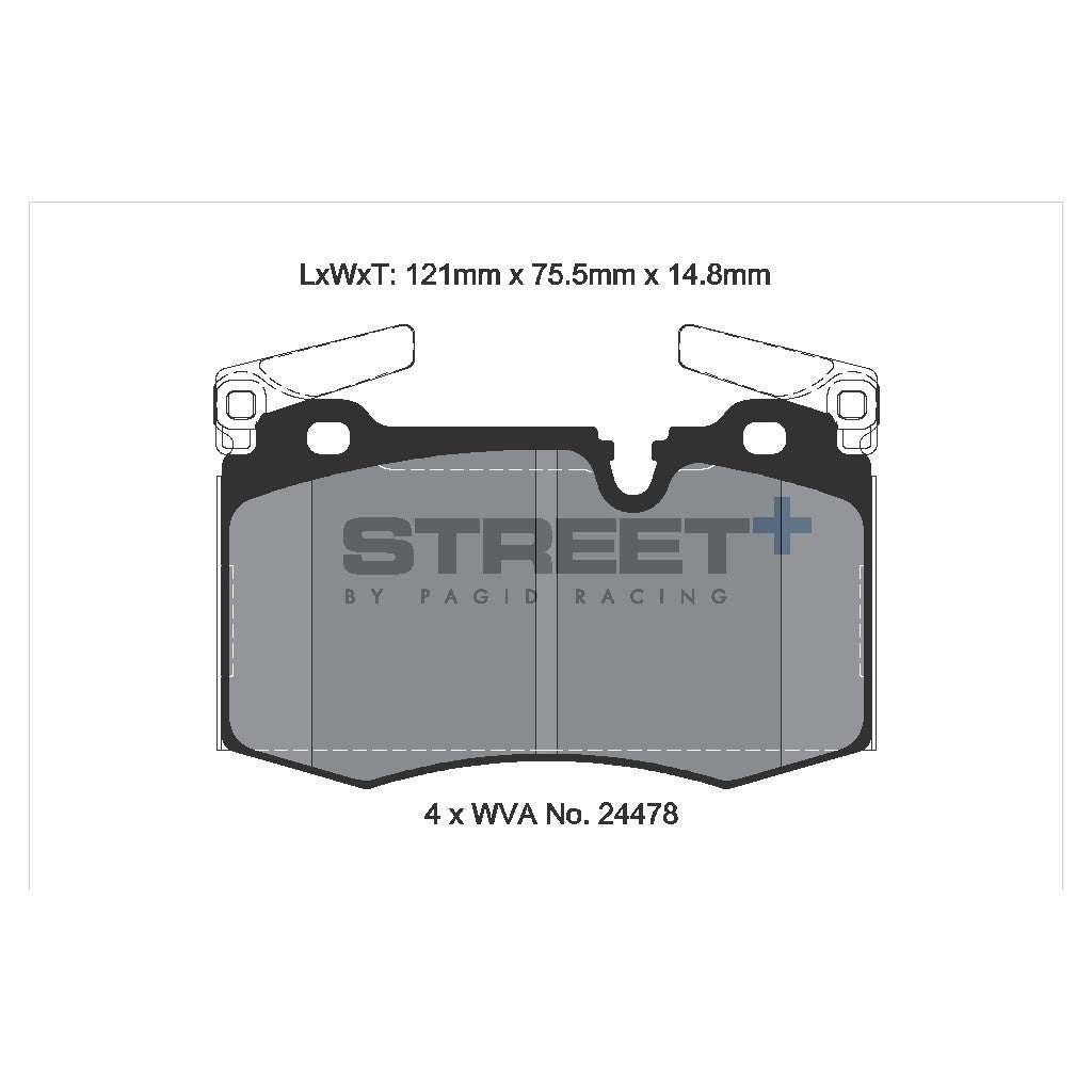 PAGID T8188SP2001 Front Brake Pads STREET+ for MINI (R55/R56/R57/R58/R59) Photo-1 