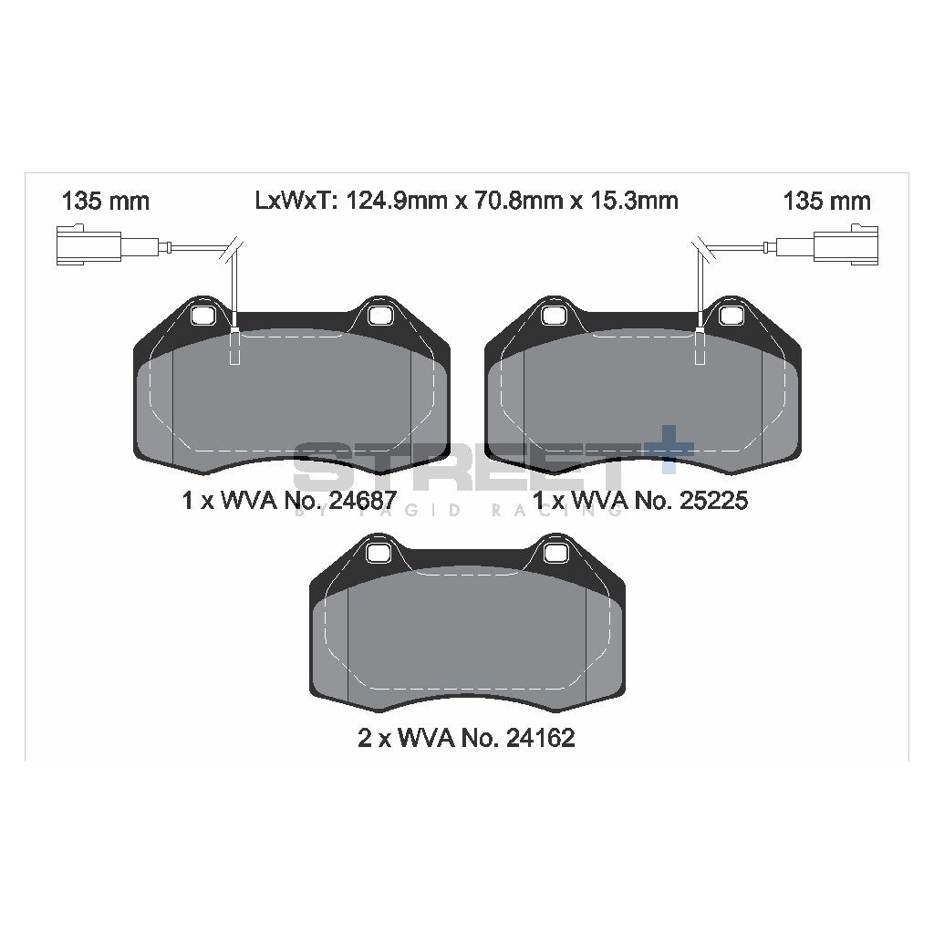 PAGID T8190SP2001 Front Brake Pads STREET+ for ALFA ROMEO Mito / ABARTH Punto Photo-1 