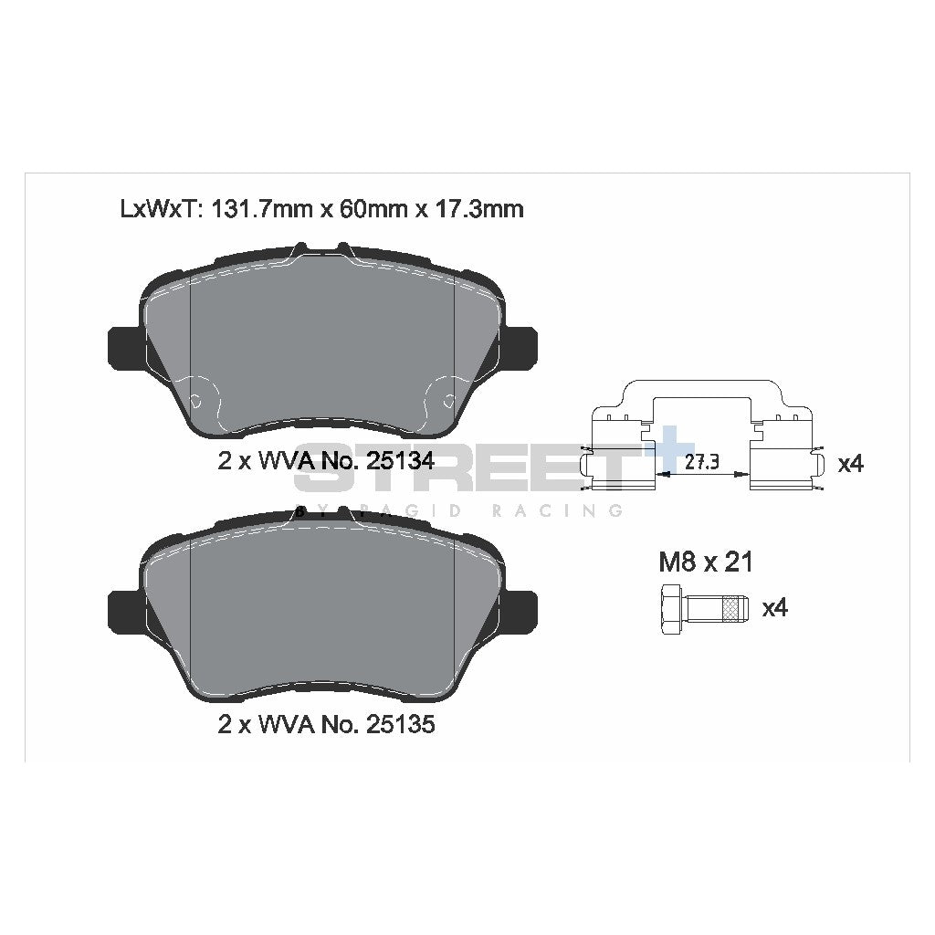 PAGID T8197SP2001 Front Brake Pads for STREET+ for FORD Fiesta VI / B-Max Photo-1 