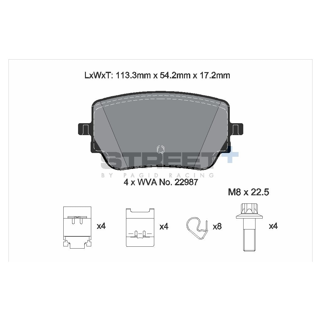 PAGID T8213SP2001 Rear Brake Pads STREET+ for MERCEDES-BENZ A-Class (W177) / GLA (H247) / CLA (C118) / GLB (X247) Photo-1 