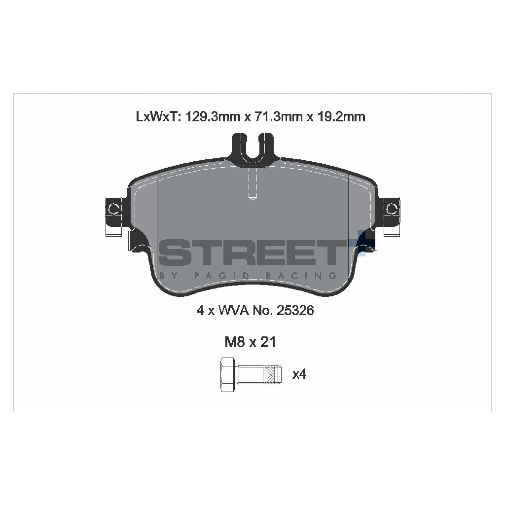 PAGID T8216SP2001 Front Brake Pads STREET+ for MERCEDES-BENZ B-CLASS Sports Tourer (W246/W242) / A-CLASS (W176) / CLA Coupe (C117) Photo-1 