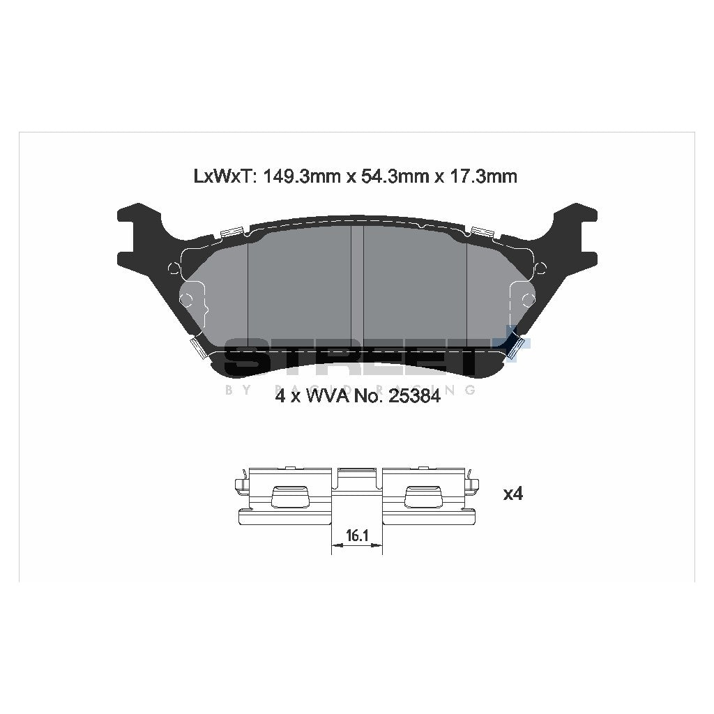 PAGID T8220SP2001 Rear Brake Pads STREET+ for FORD F-150 Extended Cab Pickup 2017 Photo-1 