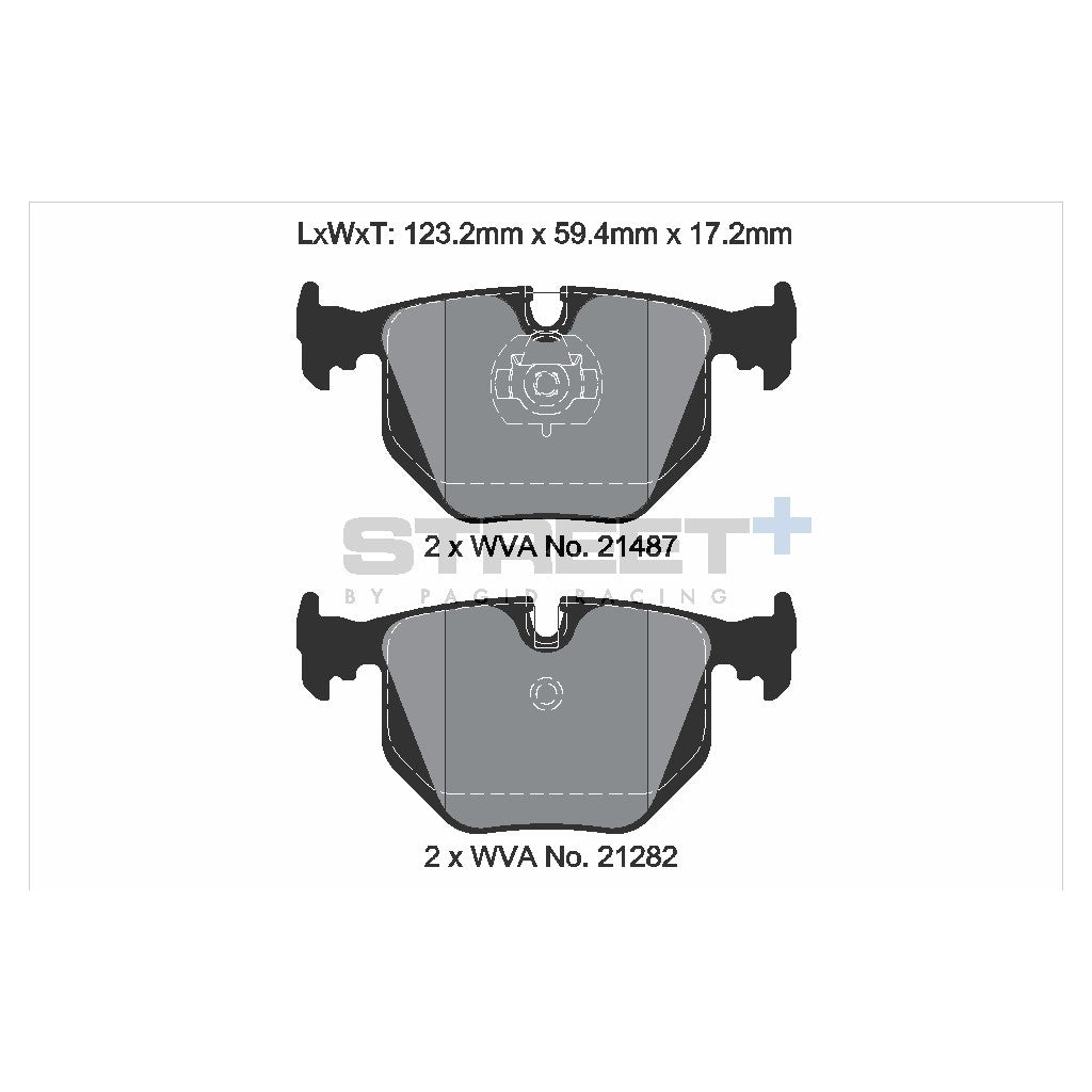 PAGID T8223SP2001 Rear Brake Pads STREET+ for BMW M3 (E46) / M5 (E39) / Z4 (E85/E86) Photo-1 