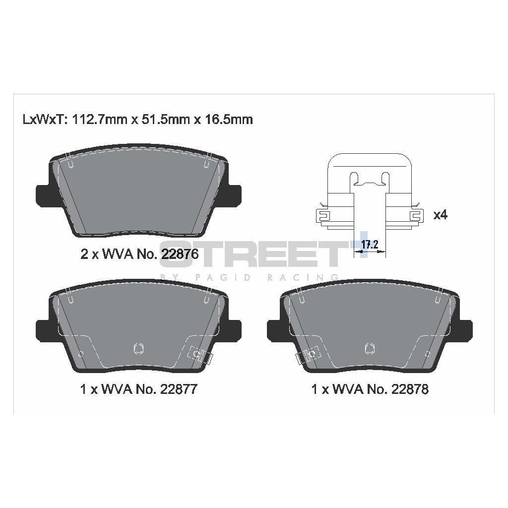 PAGID T8230SP2001 Rear Brake Pads STREET+ for HYUNDAI i30 / Veloster Photo-1 