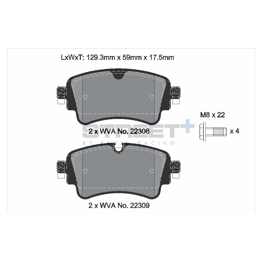 PAGID T8260SP2001 Rear Brake Pads STREET+ for AUDI A7 Sportback (4KA) / A5 Sportback (F5A/F5F) Photo-1 