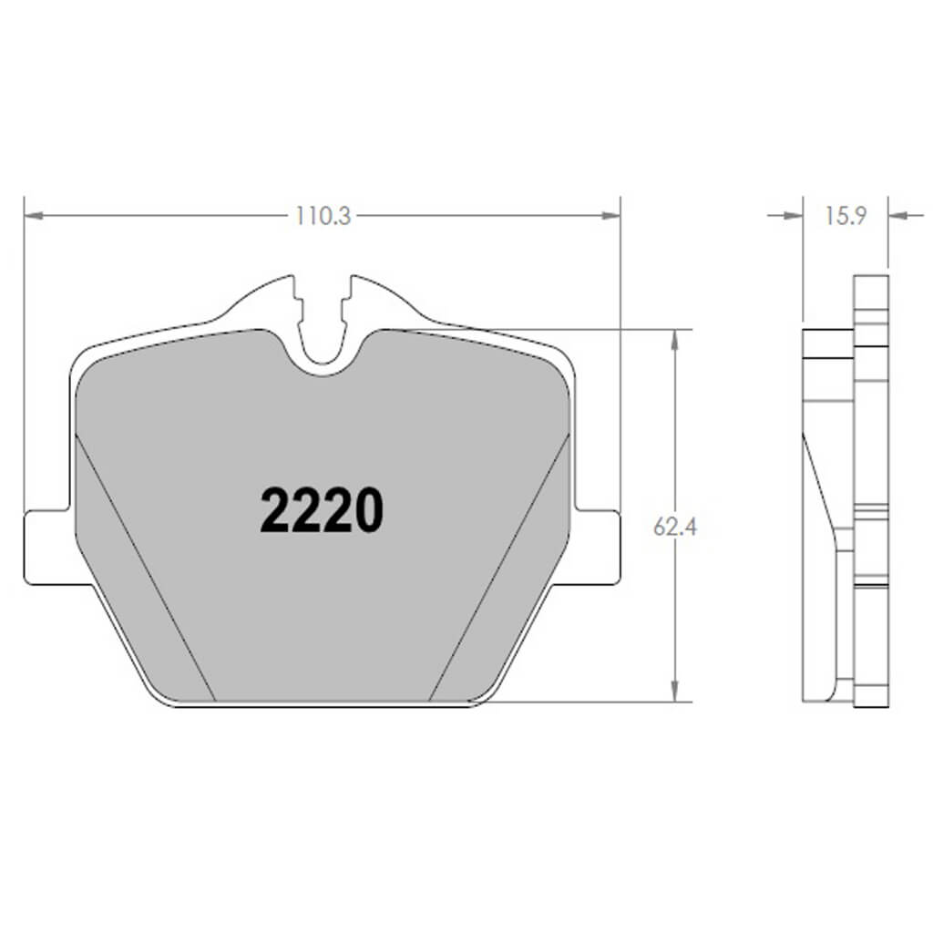 PFC 2220.332.16.44 Rear Brake Pads for TOYOTA Supra (Mk 5) / BMW G-series (332 Compound, 16 mm) Photo-1 