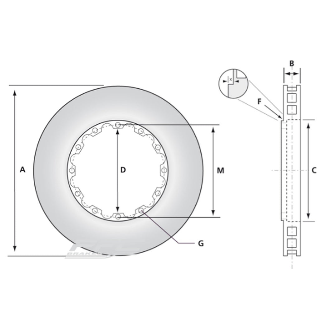 PFC 381.30.0053.45 Replacement Rear Left Brake Rotor V2 381x30 mm for NISSAN GT-R (R35) 2009- Photo-0 