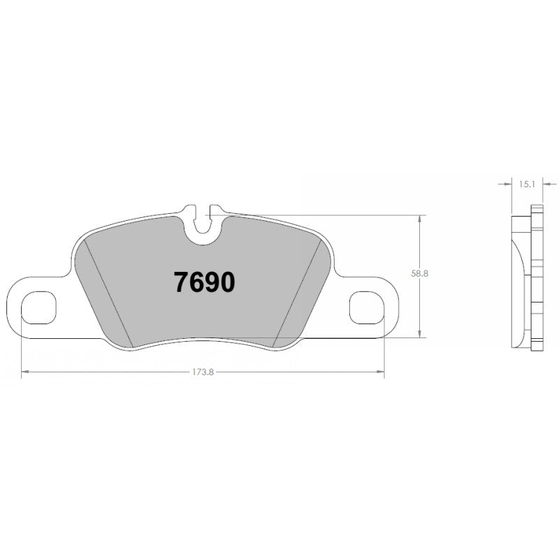 PFC 7690.332.16.44 Brake Pads Set (rear) RACE 332 CMPD 16 mm for PORSCHE 991.2 Carrera S/GTS Photo-0 