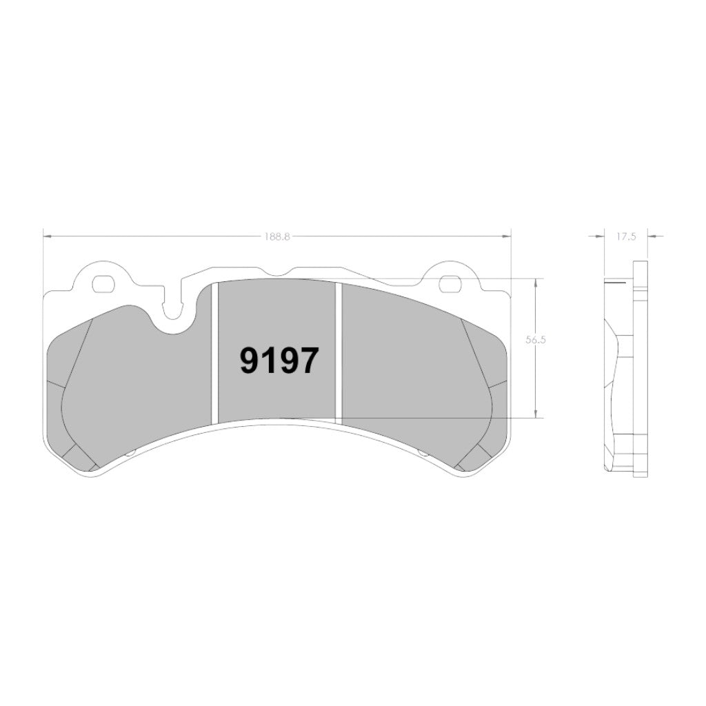 PFC 9197.10 Brake Pads Z-RATED for BREMBO B64 (Family J/N) 6-Piston Caliper Photo-3 