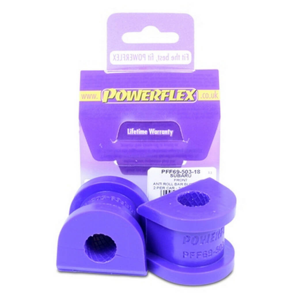 POWERFLEX PFF69-503-18 Front Anti Roll Bar Bush 18mm, 2pcs for SUBARU Impreza (GR / GH) / WRX STi 2007-2014 Photo-0 