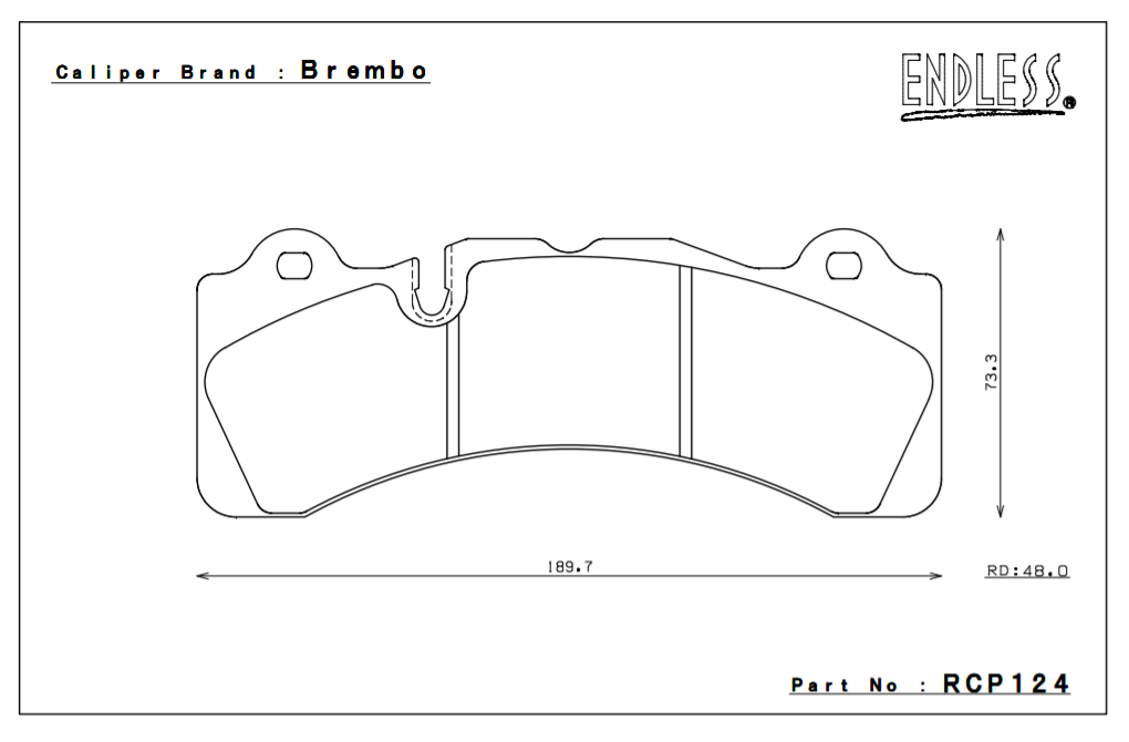 ENDLESS RCP124MX72 Brake pads 20mm Brembo caliper Photo-0 