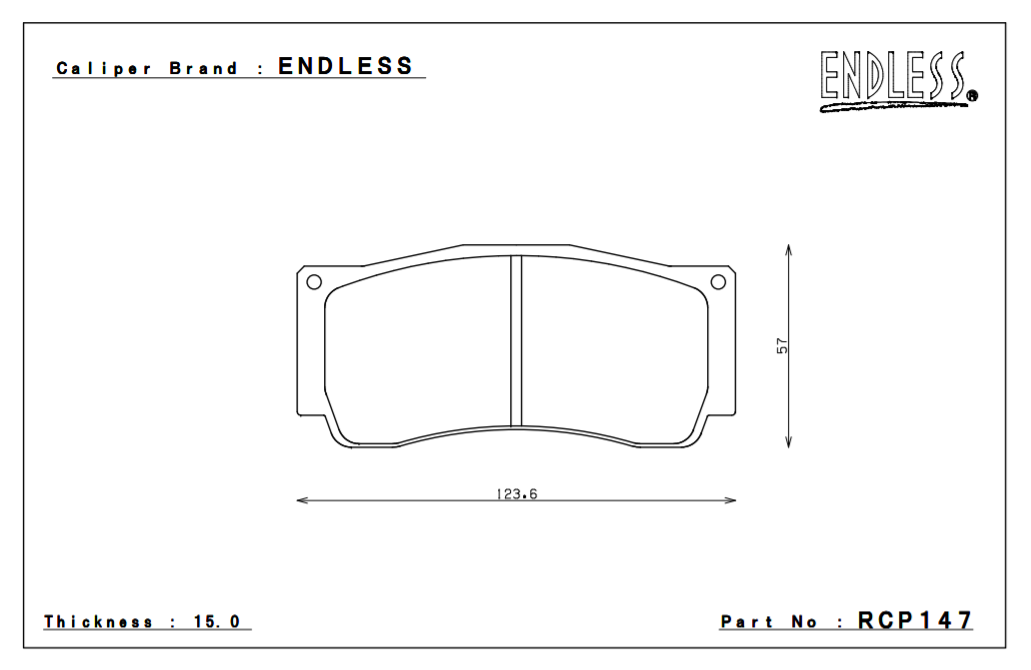 ENDLESS RCP147ME20 Brake pads 18mm 4-Piston caliper EC4606N Photo-0 