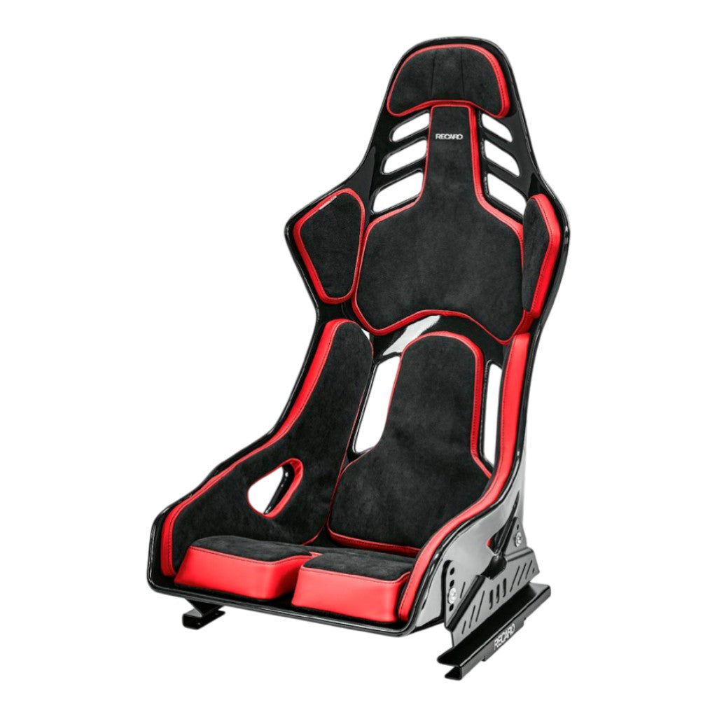 RECARO 076.02.1B22 Race Seat Podium GF Left Side (ABE / FIA 8855-1999), Black Alcantara / Red Leather, Size L Photo-0 