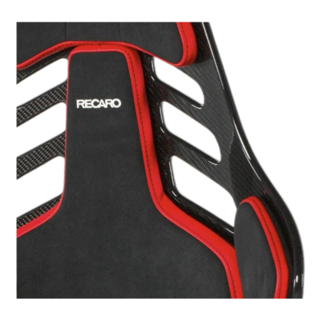 RECARO 078.01.1B22 Race Seat Podium CF Left Side (ABE / FIA 8855-1999), Black Alcantara / Red Leather, Size M Photo-2 