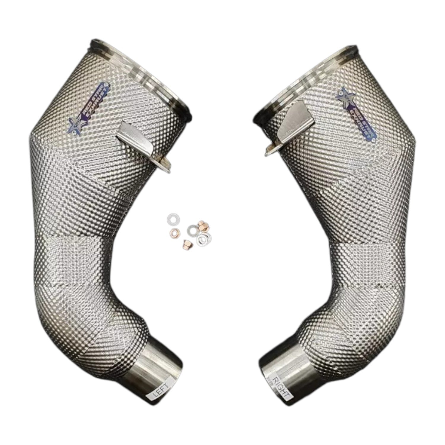RED STAR EXHAUST RS.992Turbo.CB Catless Downpipes, Heat Shielded for PORSCHE 911 Turbo / Turbo S (992) Photo-0 