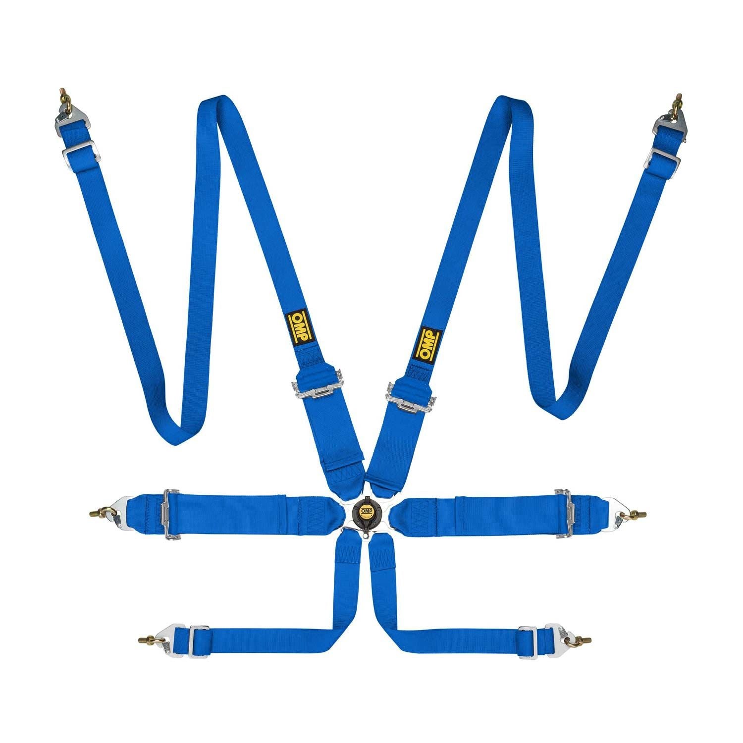 OMP DA0-0204-B02-041 (DA0204EH041) Belts FIRST 3+2, HANS, steel Reg., 2/3-3-2", FIA 8853-2016, blue Photo-0 