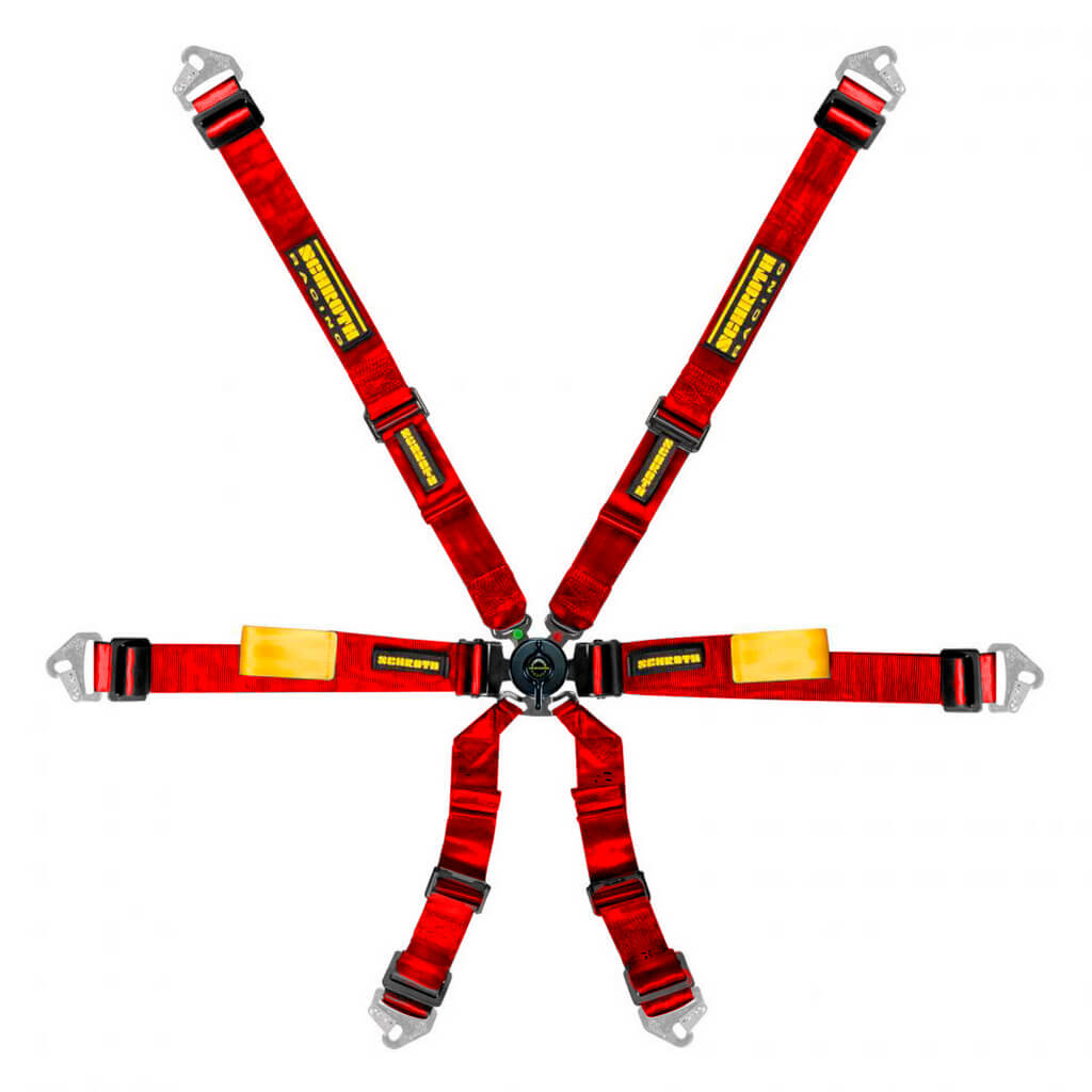 SCHROTH 94510A-2 Seat Belt Enduro, 6-point, 2“ (50 mm) 2x2, Red Photo-0 
