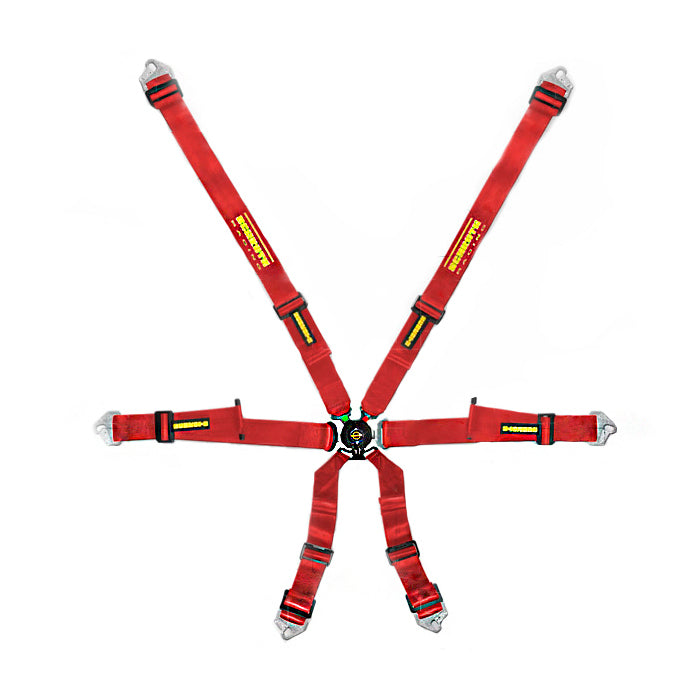 SCHROTH 94550A-2 Seat Belt Profi 6-point 2“ (50 mm) 2x2 FHR Red Photo-0 