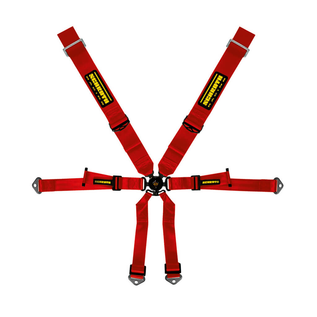 SCHROTH 94650-2 Seat Belt Profi 6-point 3x2 Red for PORSCHE 911 GT3 / GT3RS (991 / 992) Photo-0 