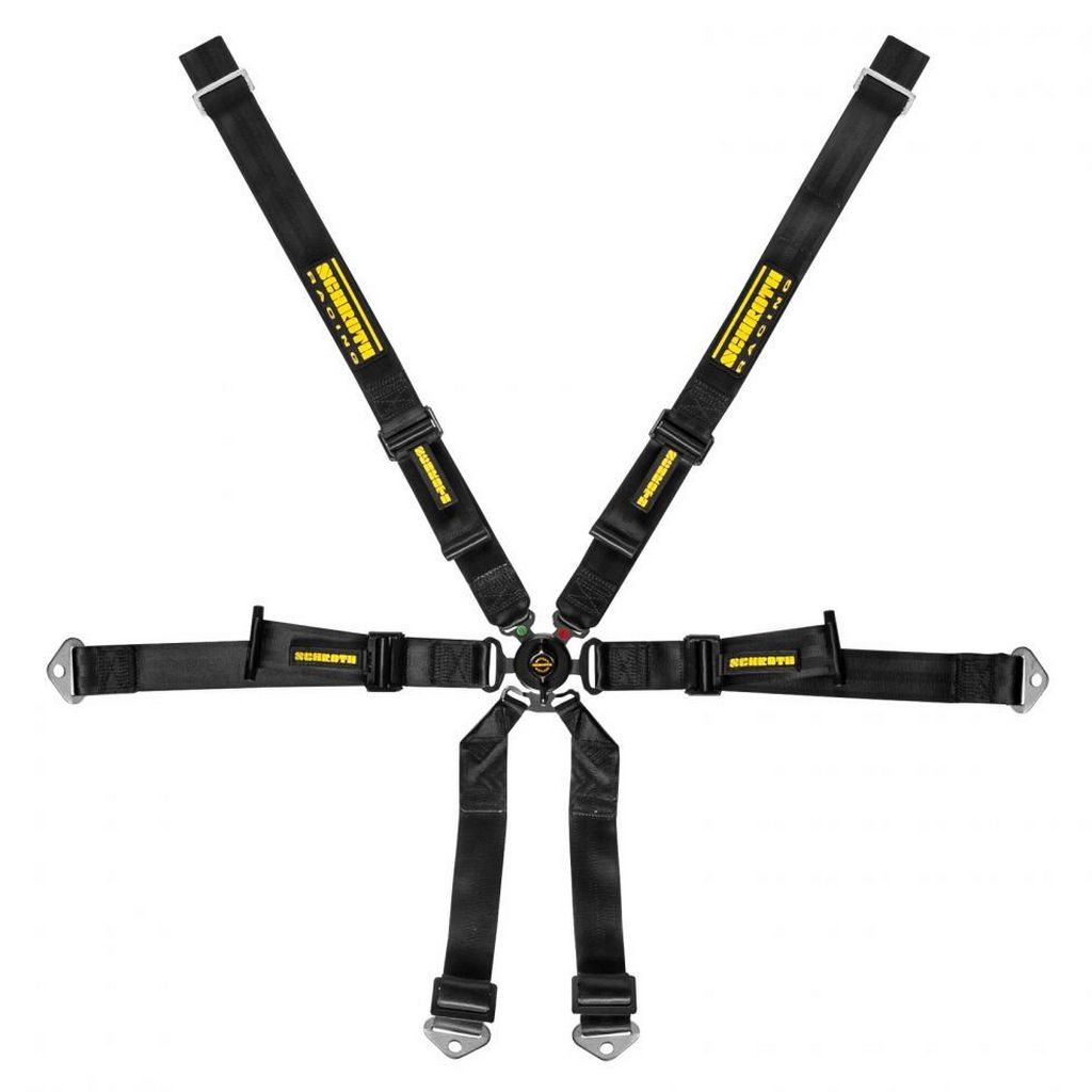 SCHROTH 94660-0 Seat Belt Profi 6-point 2\" (50 mm) 2x2 Black for PORSCHE 911 GT3 / GT3RS (991 / 992) Photo-0 
