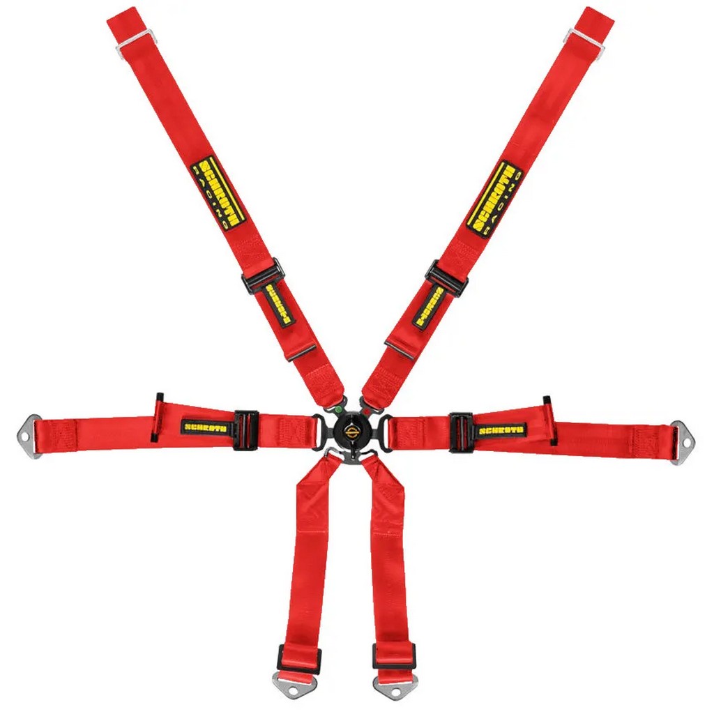 SCHROTH 94680-2 Seat Belt Profi 6-point 2x2 Red for PORSCHE Cayman / Boxster (981 / 982) Photo-0 