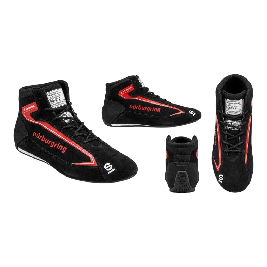 SPARCO 001295SP_25NBR43 Shoes Slalom+ Nurburgring Edition, Black / Red, Size 43 Photo-1 