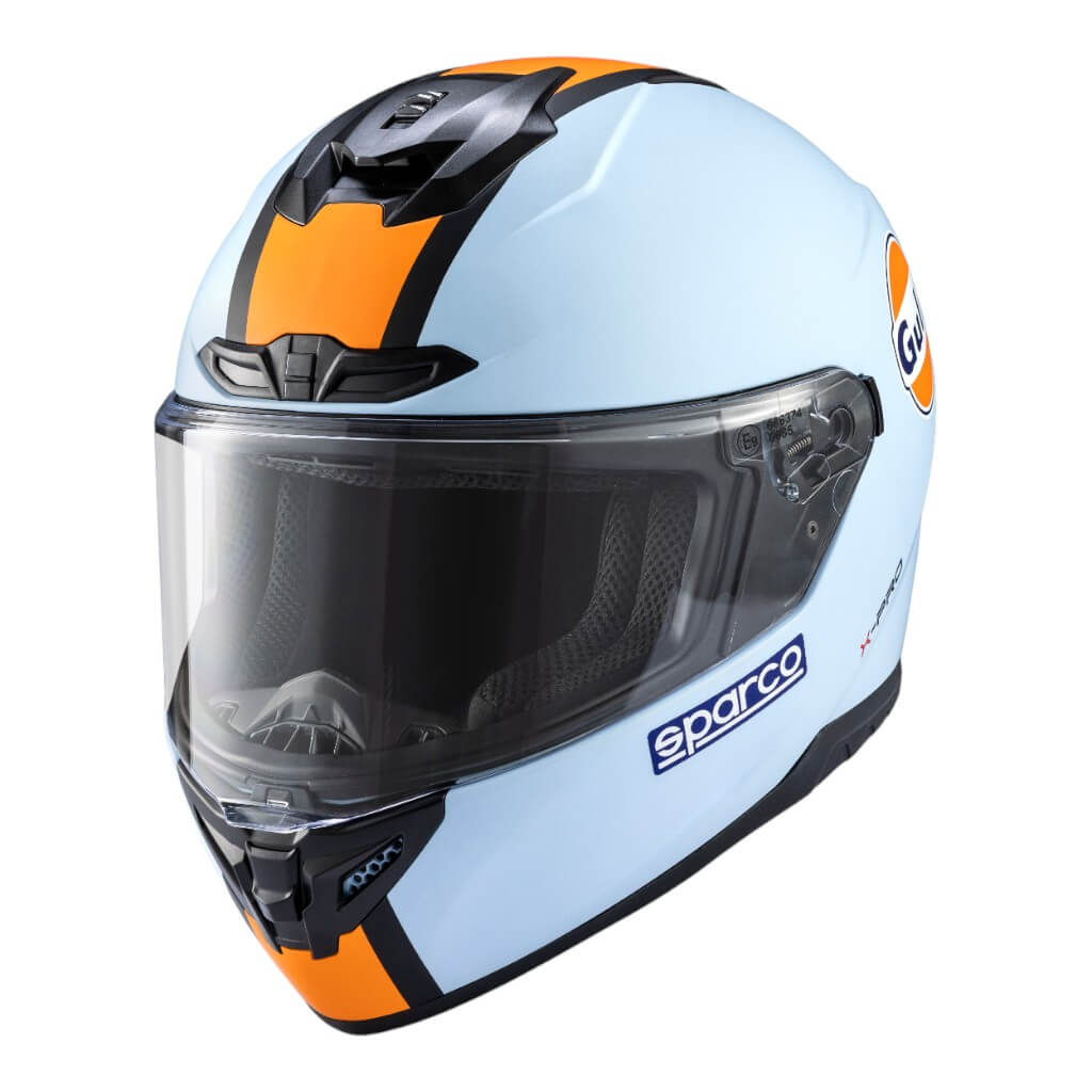 SPARCO 003378GUCE1S Full-Face Racing Helmet X-Pro ECE06 Gulf, Heavenly, Size S Photo-0 