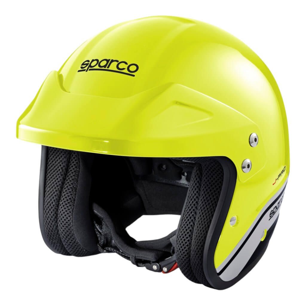 SPARCO 003379GFNR1S Open-Face Racing Helmet J-Pro ECE06, Fluo Yellow/Black, Size S Photo-0 