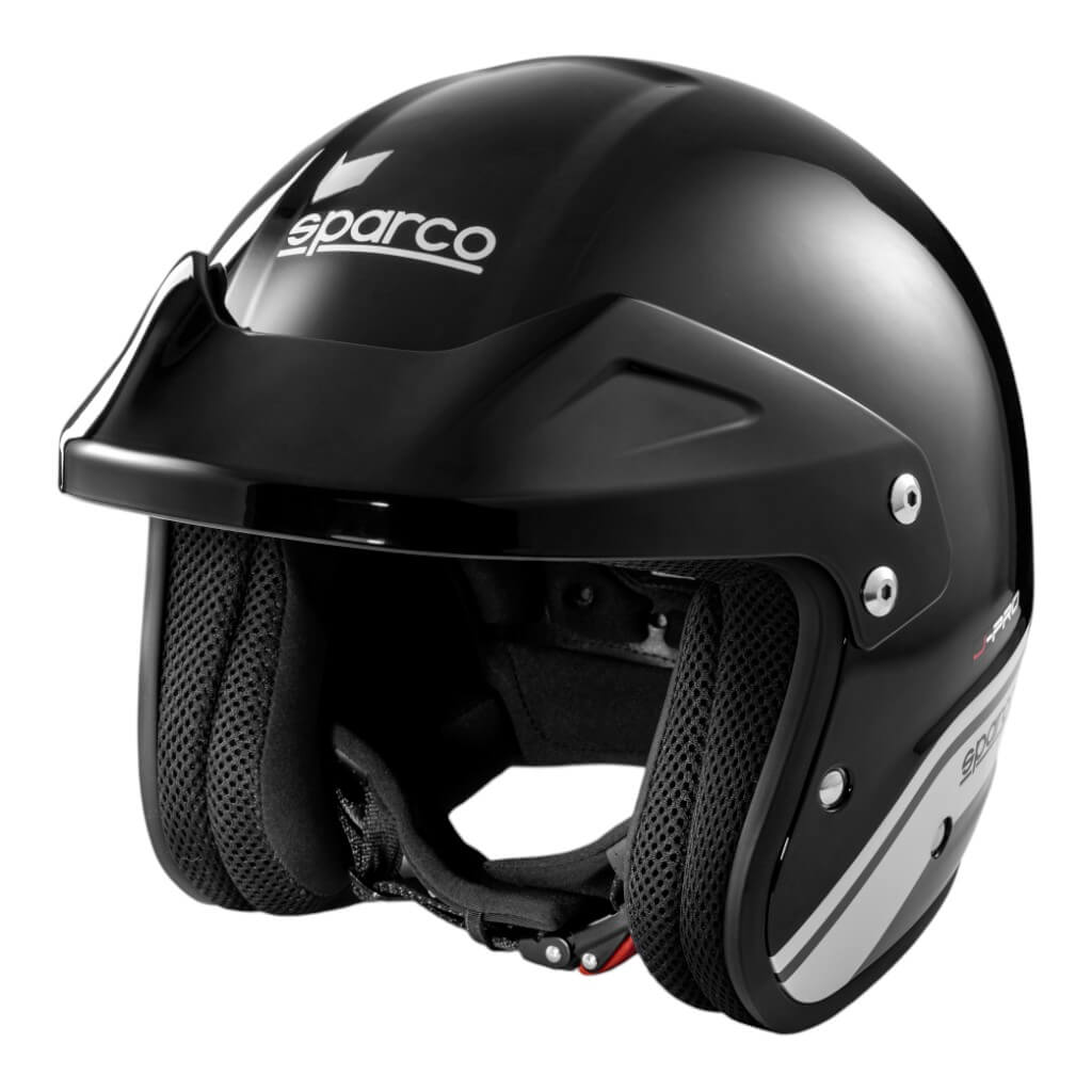 SPARCO 003379NRGR5XXL Open-Face Racing Helmet J-Pro ECE06, Black/Grey, Size 2XL Photo-0 