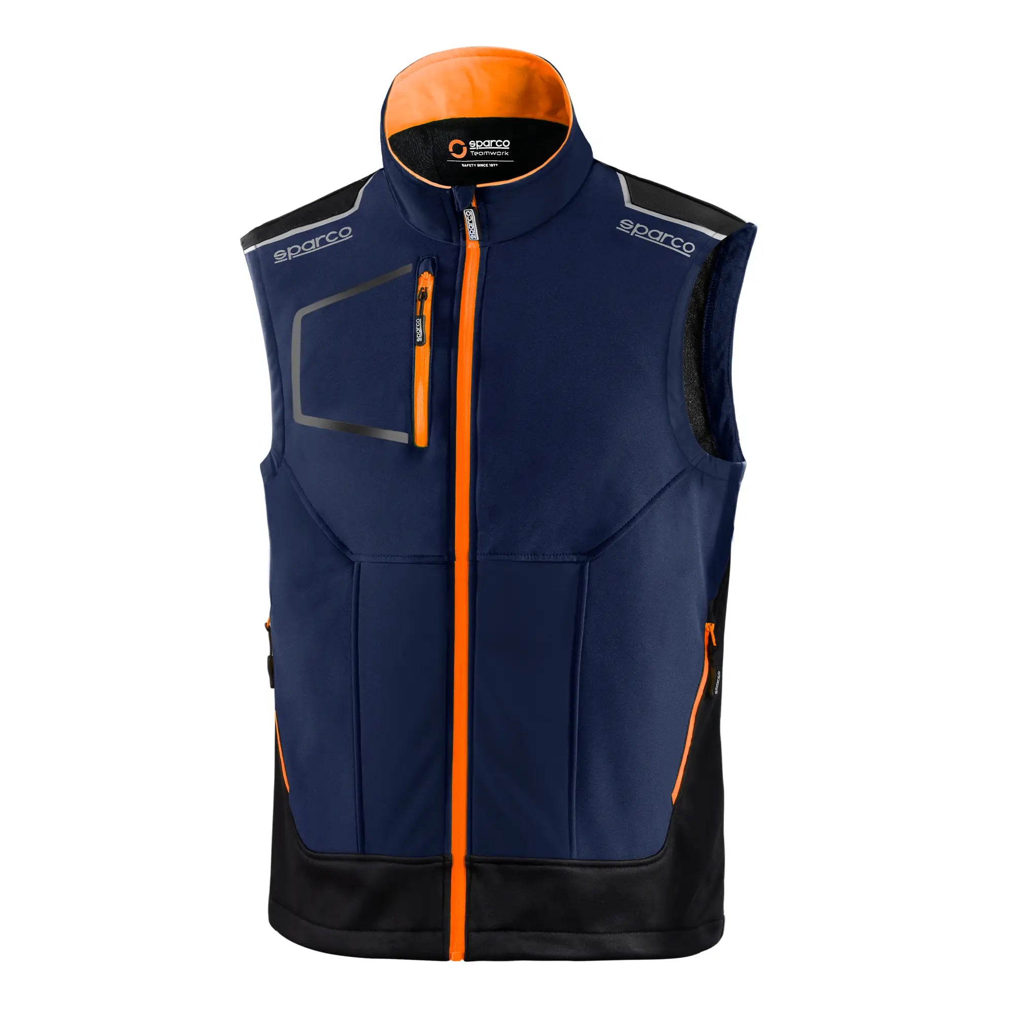 SPARCO 02419BMAF0XS Vest Tech Illinois navy blue/fluo orange XS Photo-0 