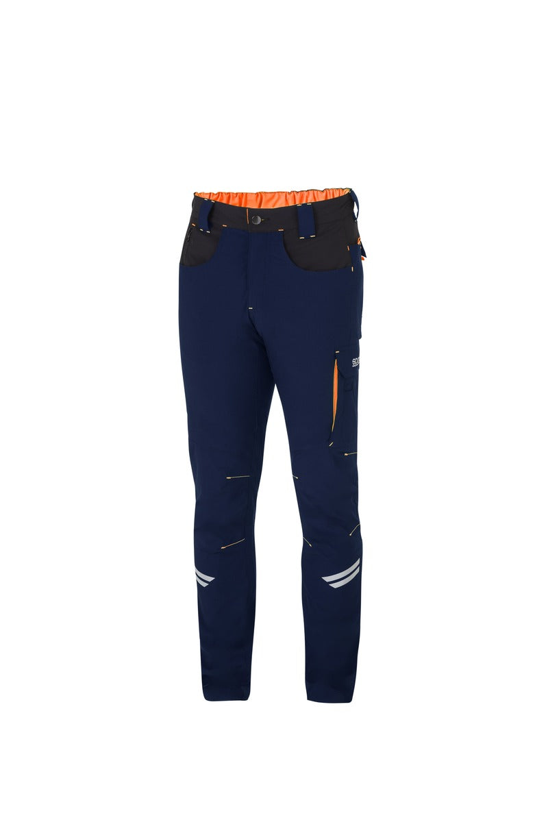 SPARCO 02425BMAF0XS Mechanic's tech light trousers TW navy blue/ orange XS Photo-0 