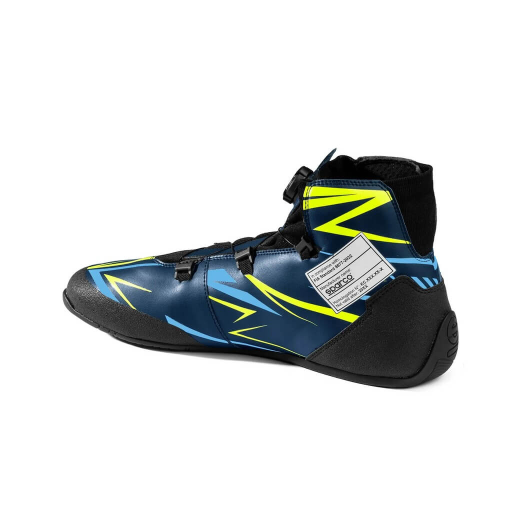SPARCO BKB0002B0N23046 Karting Shoes K-Rapid Rotor, Marine Blue / Fluo Yellow, Size 46 Photo-1 