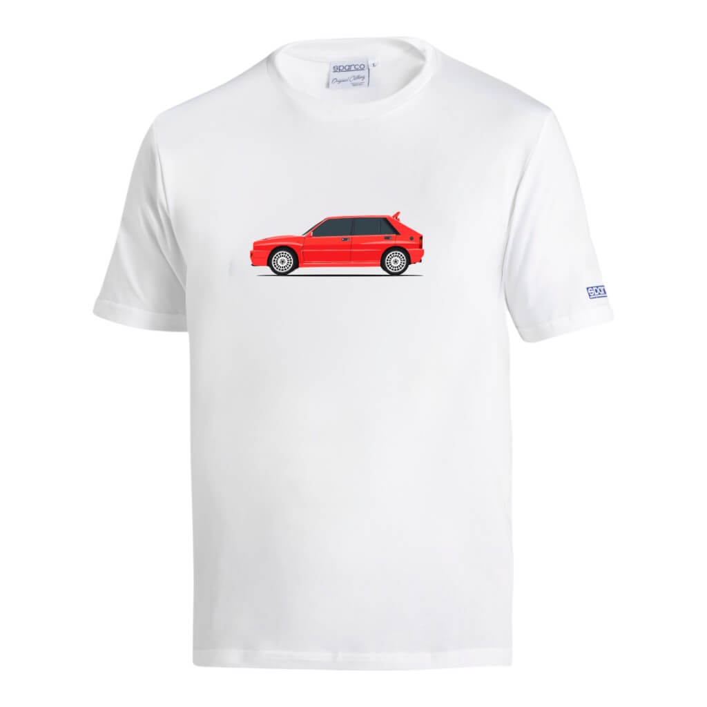 SPARCO BML0014N0W092XL T-Shirt Lancia HF Delta, White/Red, Size 2XL Photo-0 