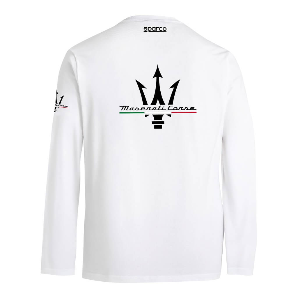 SPARCO BML0060J0W0100L Long Sleeve T-Shirt Maserati, White, Size L Photo-1 