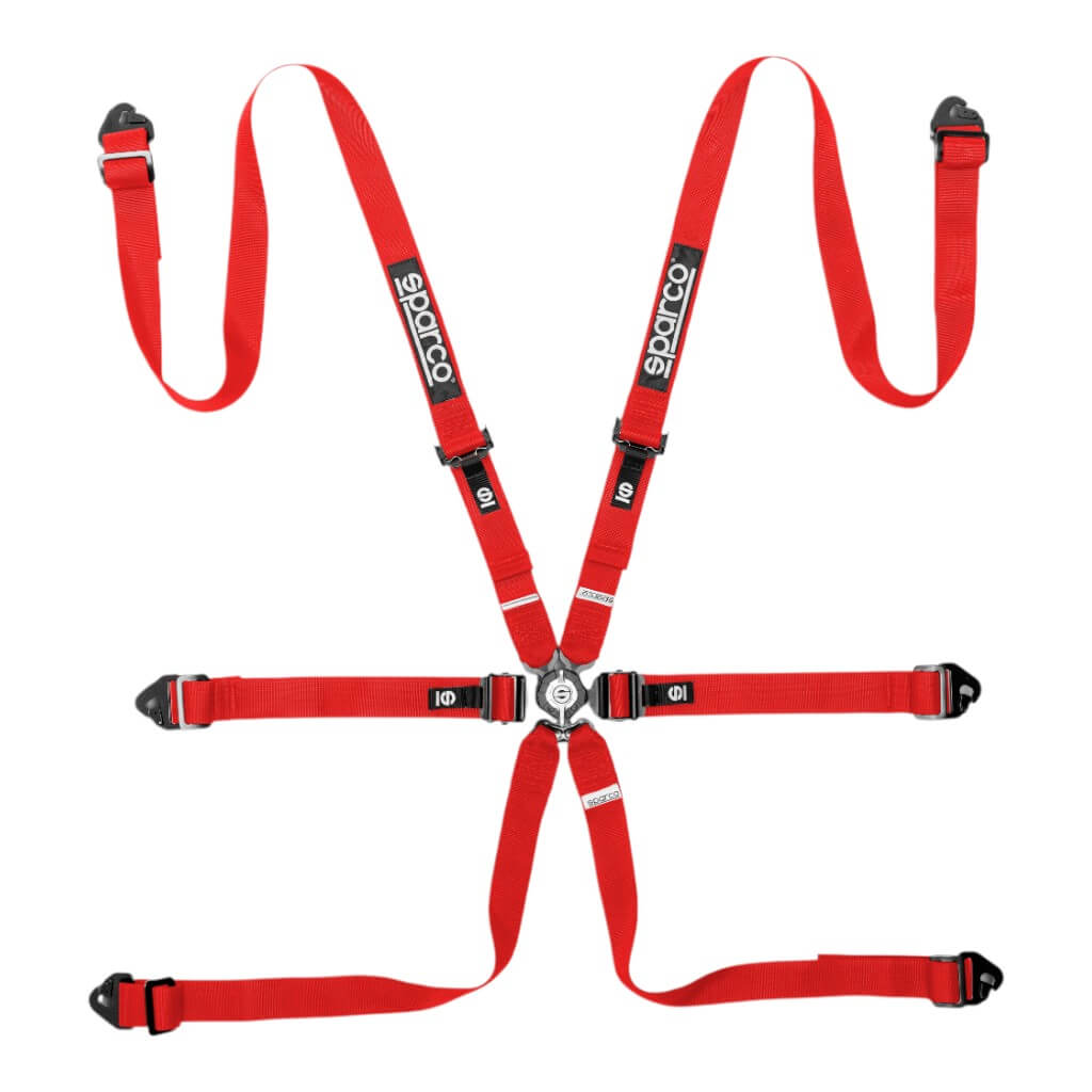 SPARCO BRN0040B0R0100N Harness Competition H-2 PD Steel 26, 6 Point, Red Photo-0 