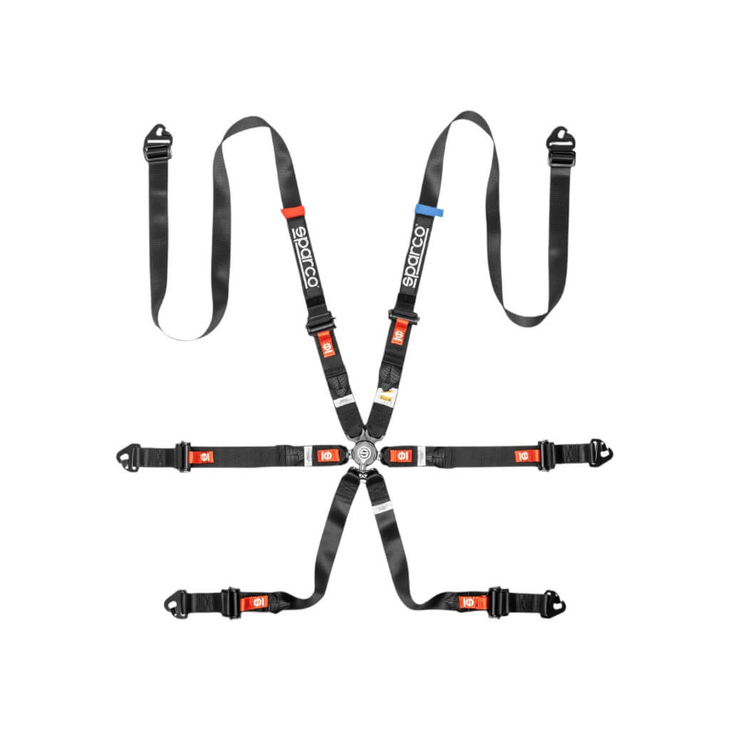 SPARCO BRN0047B0K0100N Safe Harness Pro H9 Endurance, 6 Point, Black Photo-0 