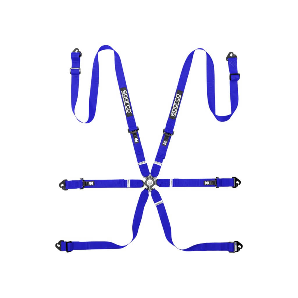 SPARCO BRN0081B0B0100N Safe Harness Competition H-2PU, 6 Point, Blue Photo-0 