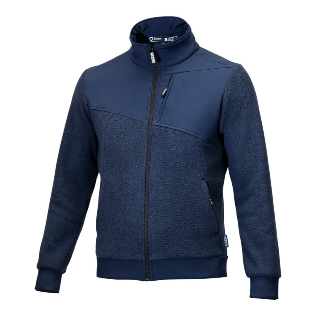 SPARCO BTF0004B0N0200M Full Zip Fleece Grit Crestone, Blue, Size M Photo-0 