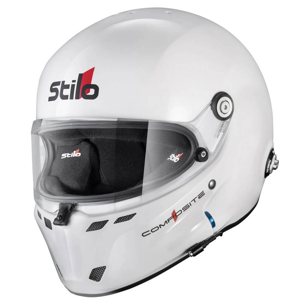 STILO AA0800CG2V580101 Full-Face Helmet ST6 F Composite Turismo (Snell SA2020, FIA 8859-24, Hans FIA8858-11), White Outer / Black Inner, Size 58 Photo-0 