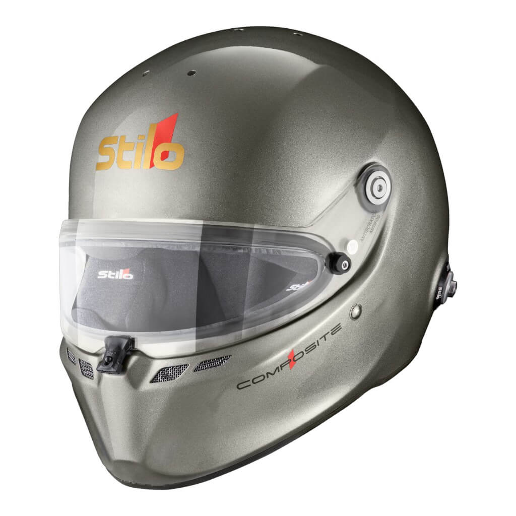 STILO AA0810AG2Y55 Full-Face Helmet ST6 FN Composite, FIA 8859-24 Hans, ABP, Titanium/ Black, Size 55 Photo-0 
