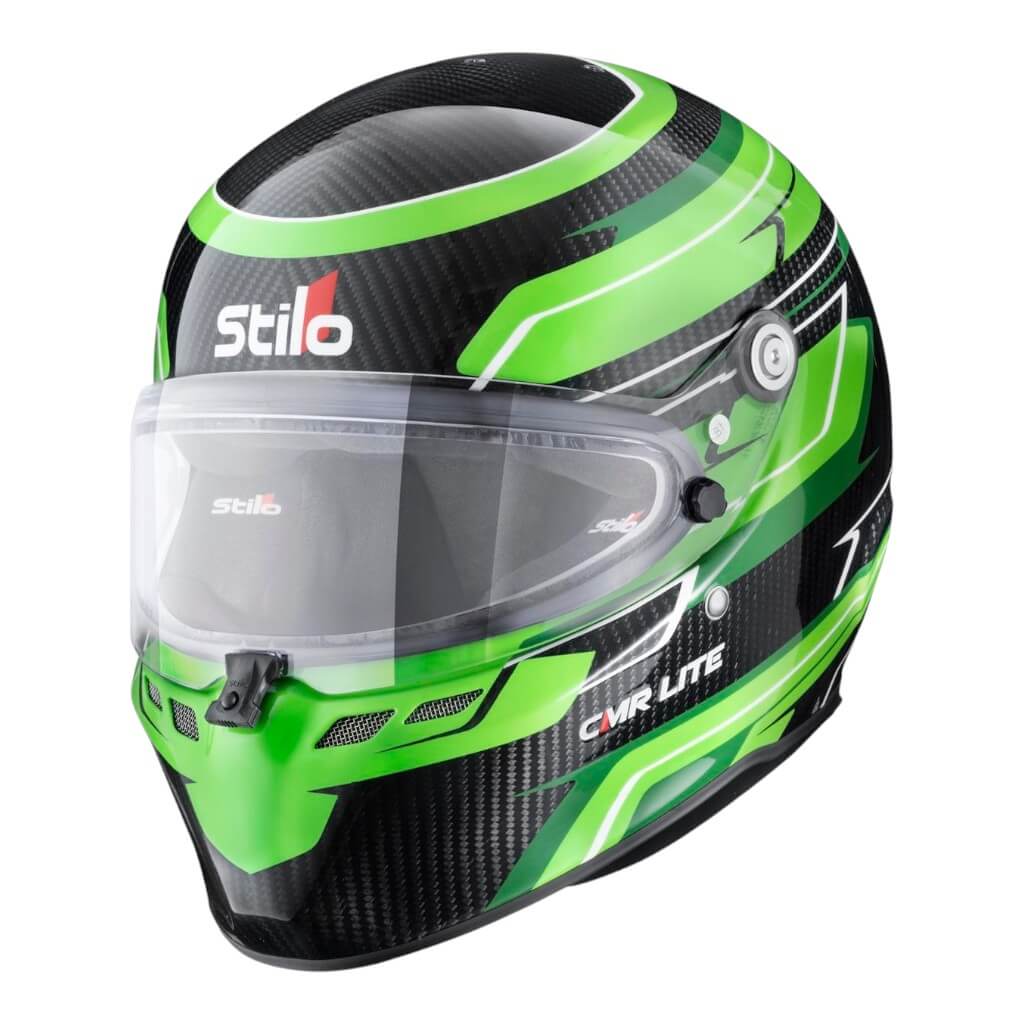 STILO AA0821AH5P55DGRE Karting Helmet ST6 CMR Carbon Lite Graphyc, Snell CMR 2016, Green, Size 55 Photo-0 