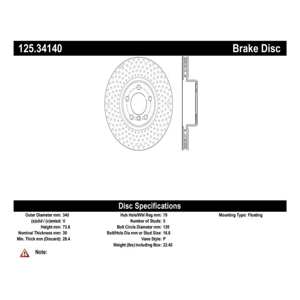 STOPTECH 125.34140 Brake disc (front) for BMW F30 328i (except M Performance) Photo-6 