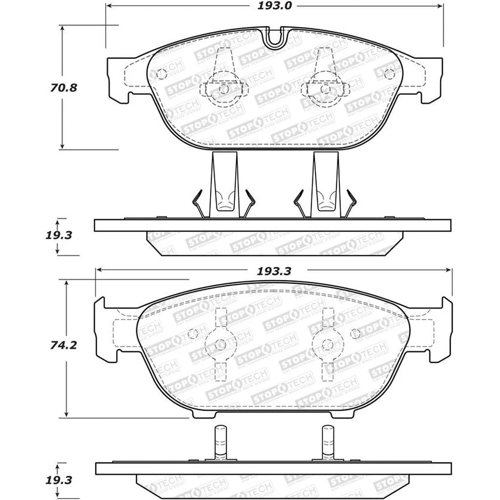 STOPTECH 308.15490 Front Brake Pads with Shims and Hardware for AUDI A6 Quattro (C7) / A7 Quattro (C7) Photo-3 